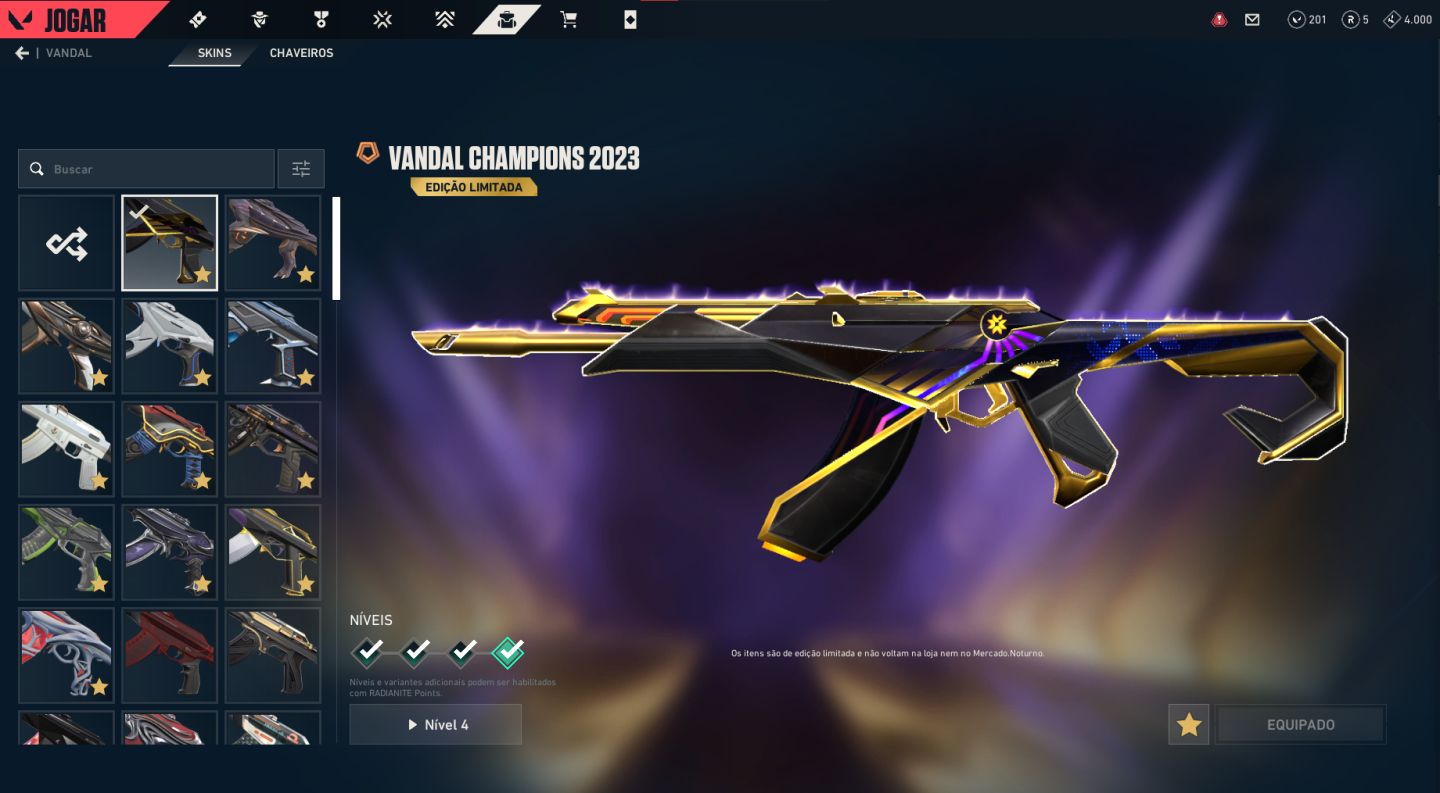 CONTA VALORANT | CHAMPIONS 2023 + 12 OPERATORS + 6 SHERIFES + 12 VANDALS, ETC.