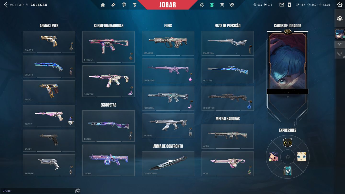 CONTA RIOT (LOL, VALORANT) contendo muuitas skins épicas lendarias e muito mais