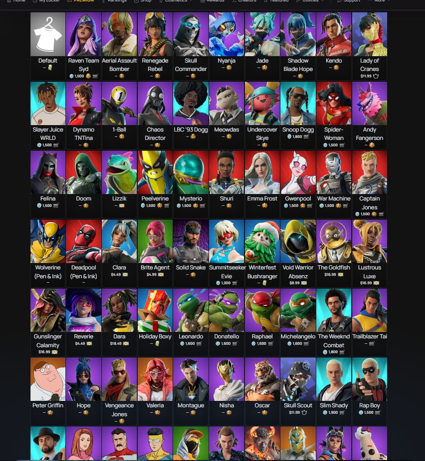 Conta Fortnite RARA a VENDA com +260 skins + 240 emotes