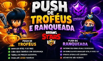 PUSH DE TROFÉUS E RANQUEADA BRAWL STARS