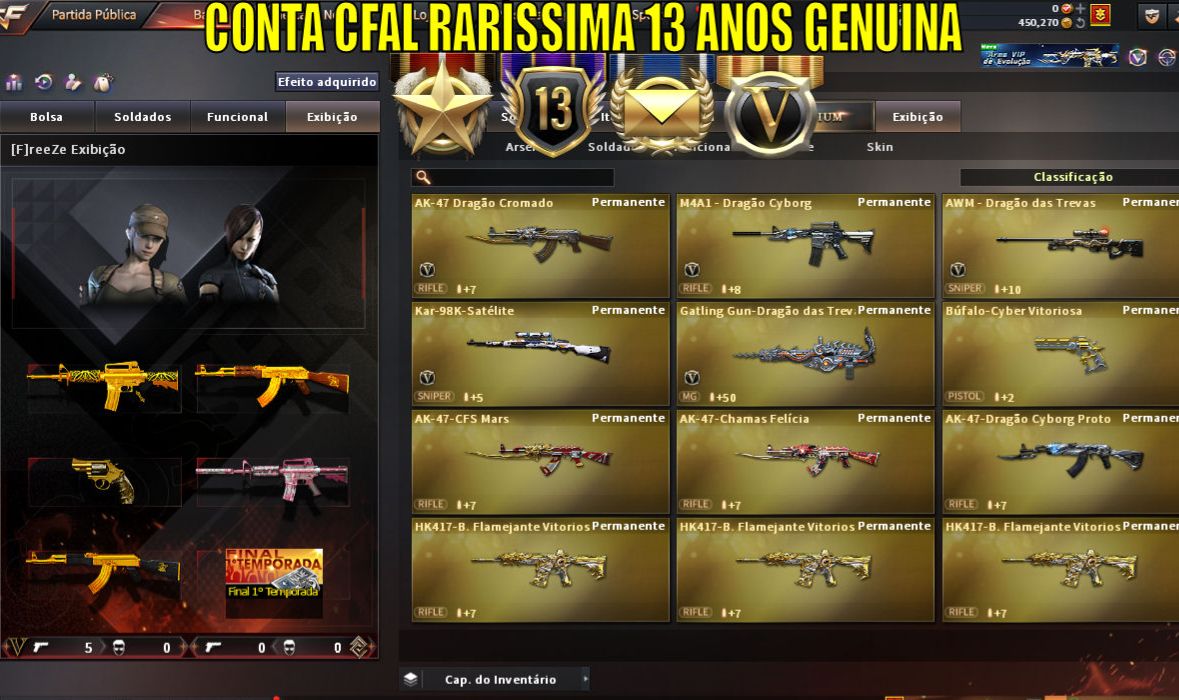 CONTA CFAL 13ANOS GENUINA ITENS RAROS - COD MIZKI