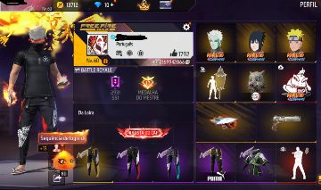 Conta FF 3 Anjo,Punho,Bandeirao, Full Parceria Naruto,2DemSlayer2Entradas,Prime5