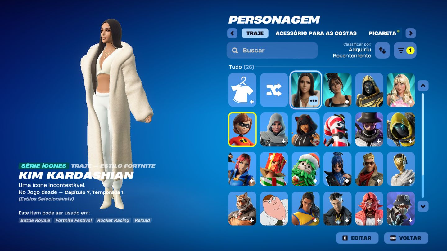 CONTA FORTNITE KEYTAR URSÃO + 75 ACESSÓRIOS 41 ASAS-DELTA 21 RASTROS Completa