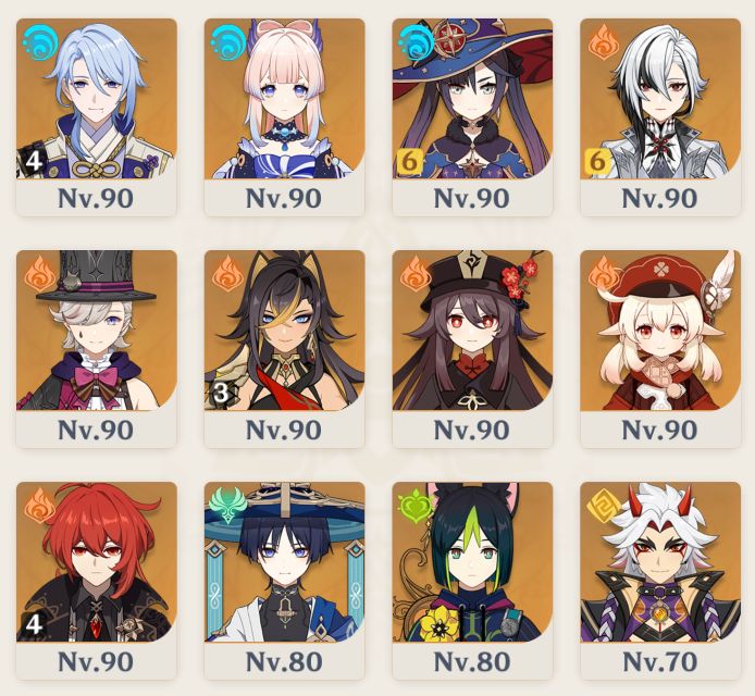 Conta Genshin feita no dia 1
