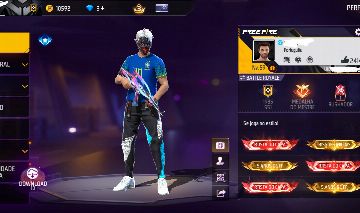 Conta de free fire de 7 anos, com peças raras e passes