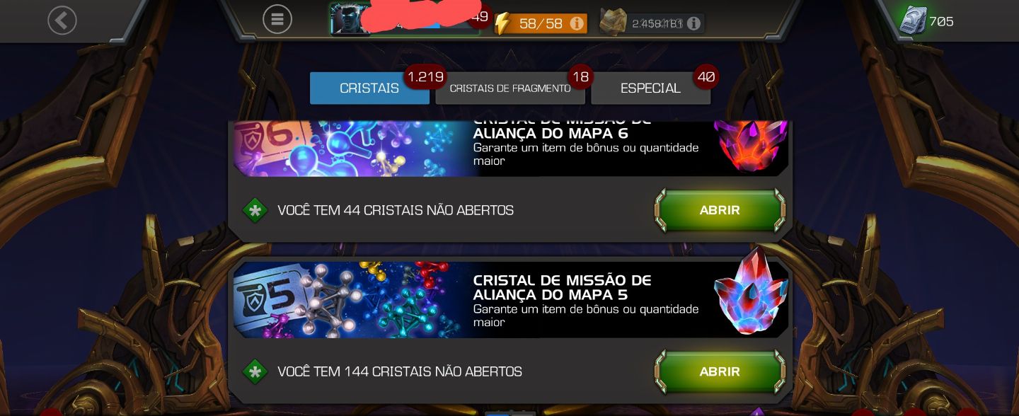 Conta inicial mtc Marvel torneio dos campeões NV 40