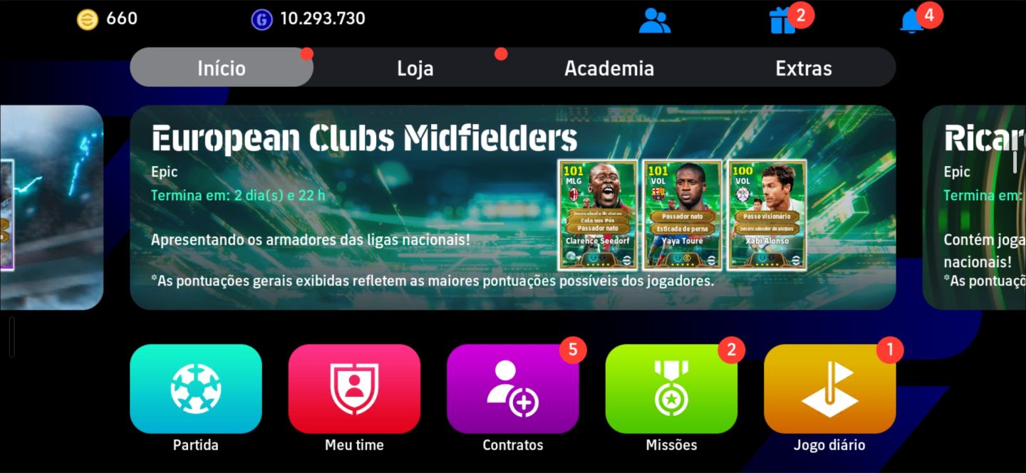 EFootball 2026 Mobile | Conta Forte 3210 de Força Coletiva Messi, Neymar, cr7