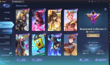 CONTA MOBILE LEGENDS COM 249 SKINS [SMURF] LEIA DESC
