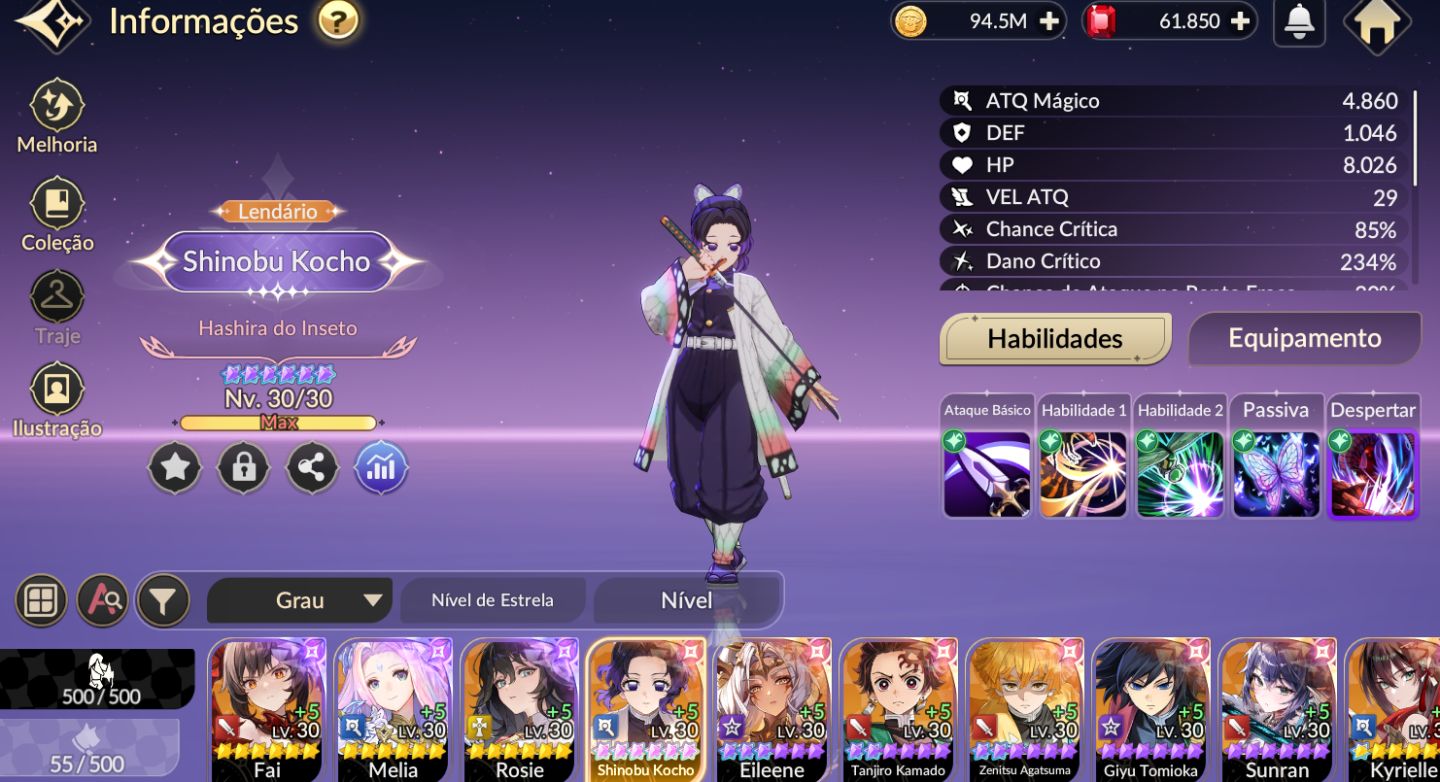 Conta Seven Knight REBIRTH 60.000 Rubis | Server NA + Collab T6