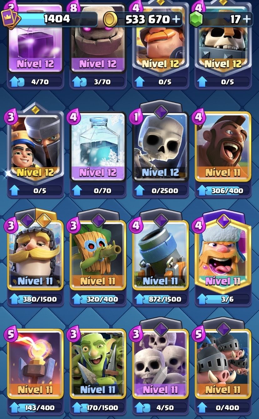 Contas Clash royale arena 21, 8k de troféus, mais barata da ggmax