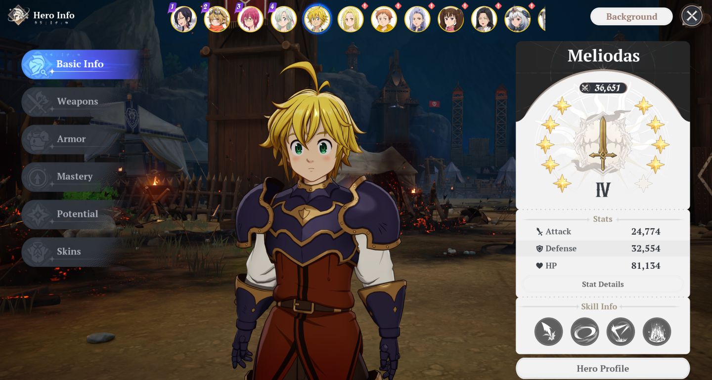 CONTA COM MERLIN P10 ELIZABETH P10 MELIODAS P9 The Seven Deadly Sins Origin 7DS