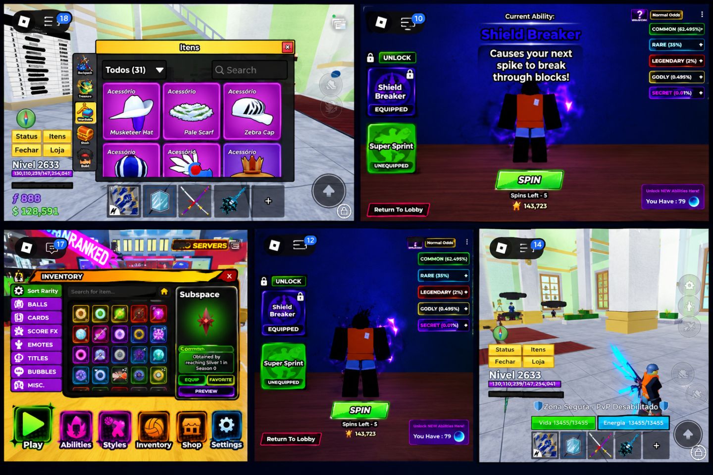 CONTA RARA!! VOLLEYBALL LEGENDS S18 PRO + SANJU E JINKO + BLOX FRUITS LV 2633!!!