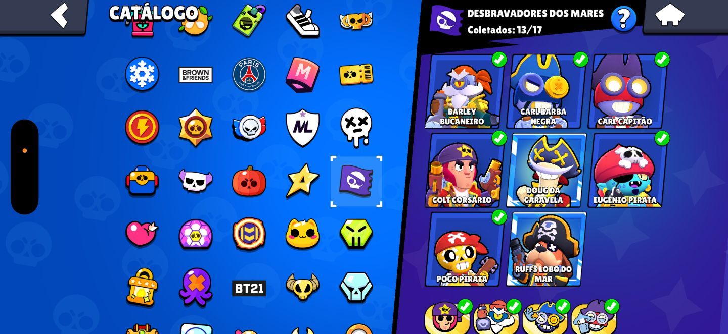 CONTA RARA DE BRAWL STARS COM COLT DESAFIANTE E +500 SKINS (70K de troféus)