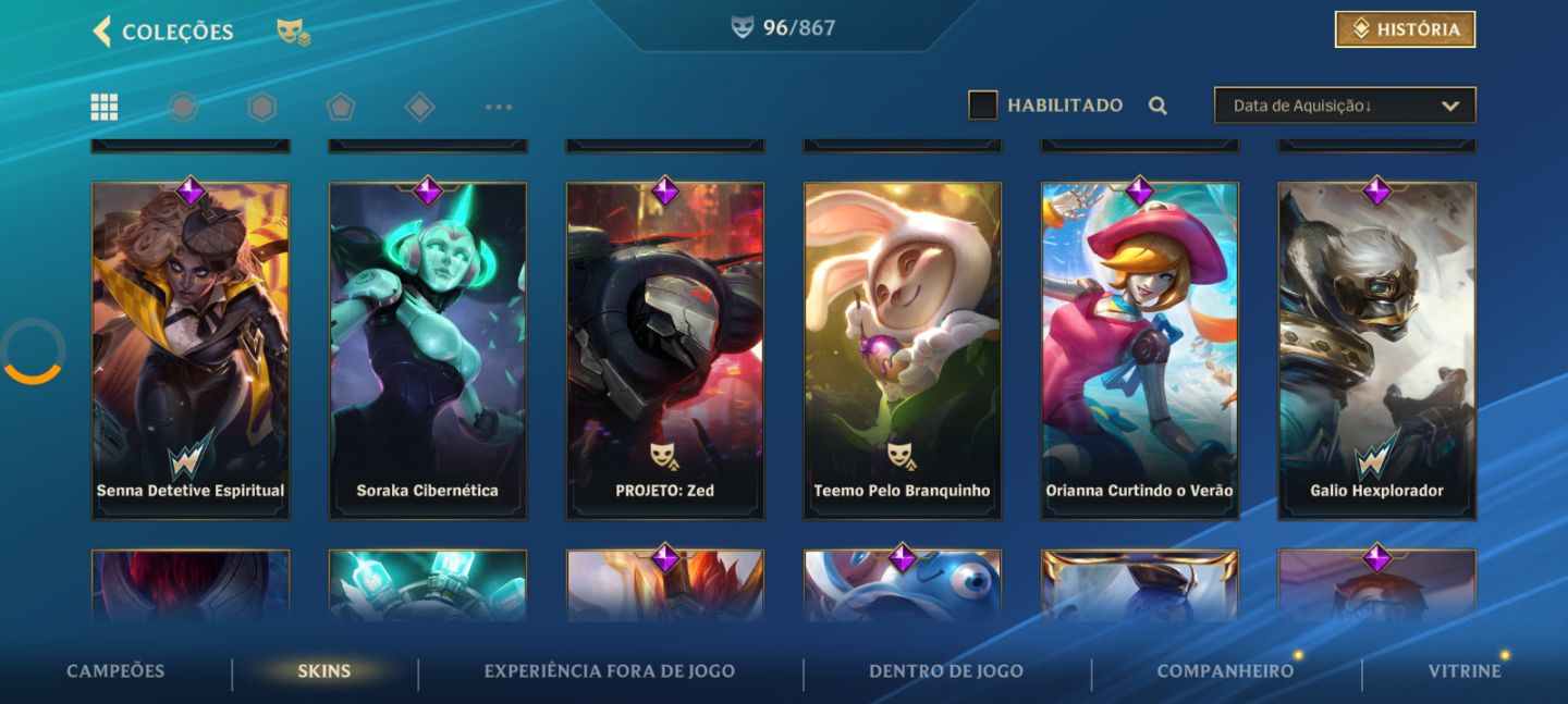 Conta tunada do wild rift Beta, criada por mim