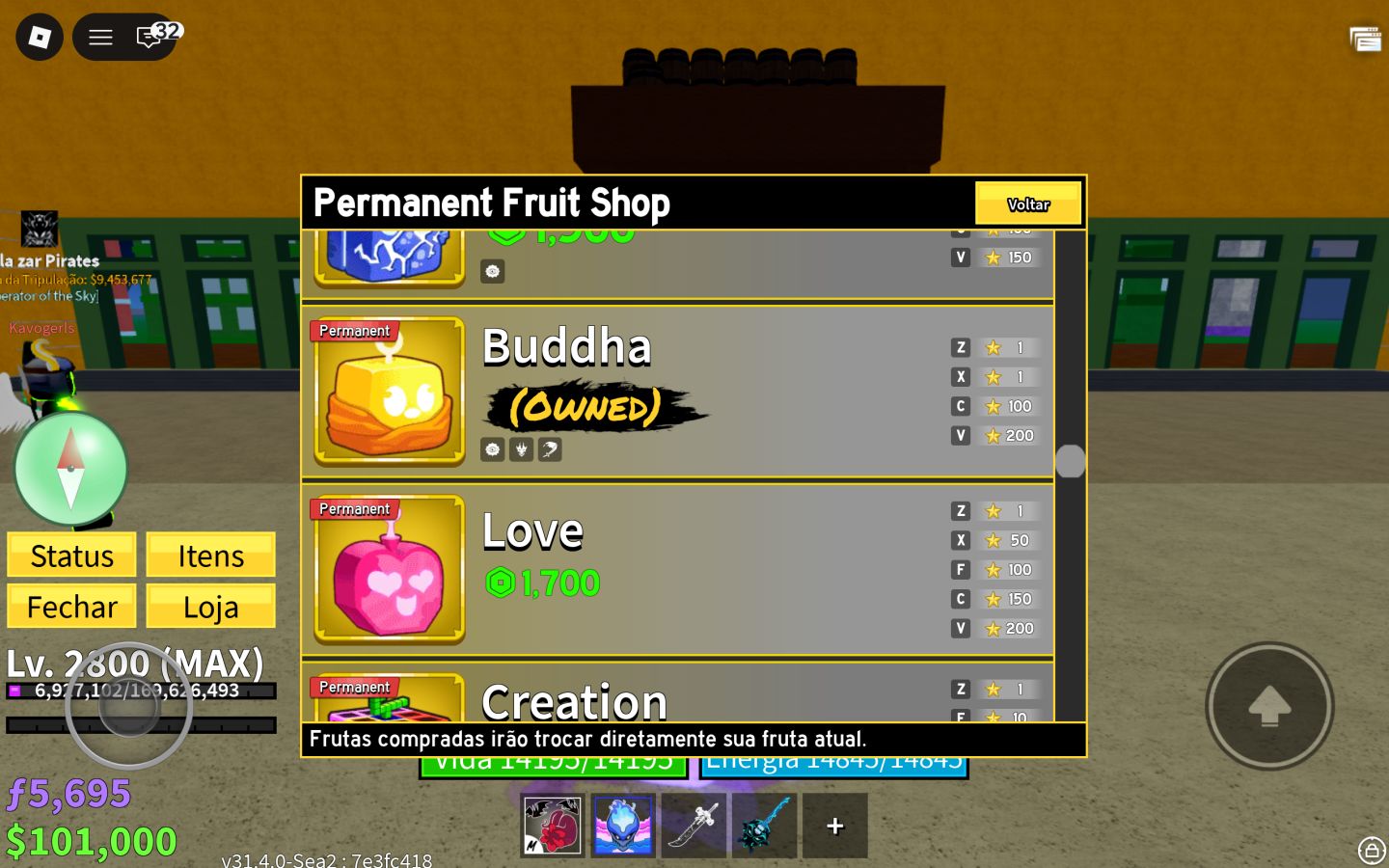 CONTA BLOX FRUITS! CONTA BLOX FRUITS LEVEL MÁXIMO