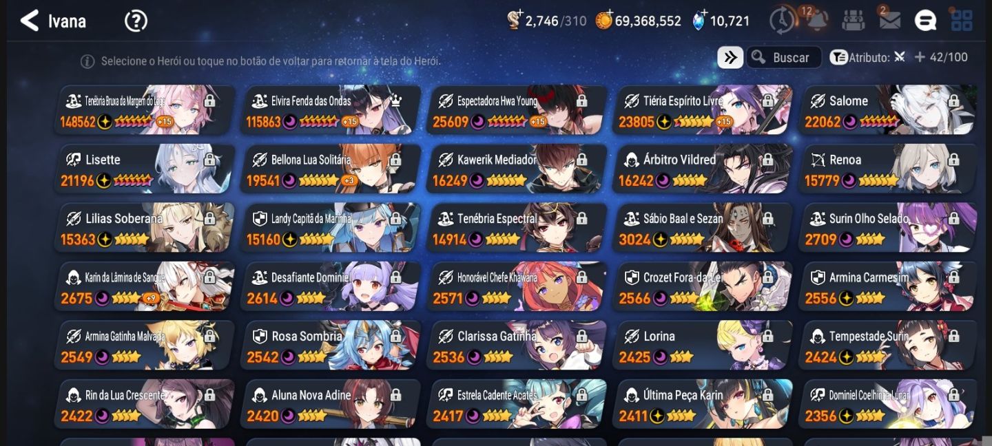 Conta de Epic seven no Precin 19 MLS , Várias units 5 estrelas com MID GAME