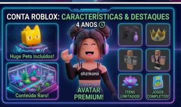 CONTA ROBLOX (4 ANOS) | 41K ROBUX GASTOS | PET SIM 99 + GROW A GARDEN