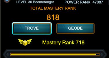 Conta Trove 47K PR c/ Ganda 822 total mastery