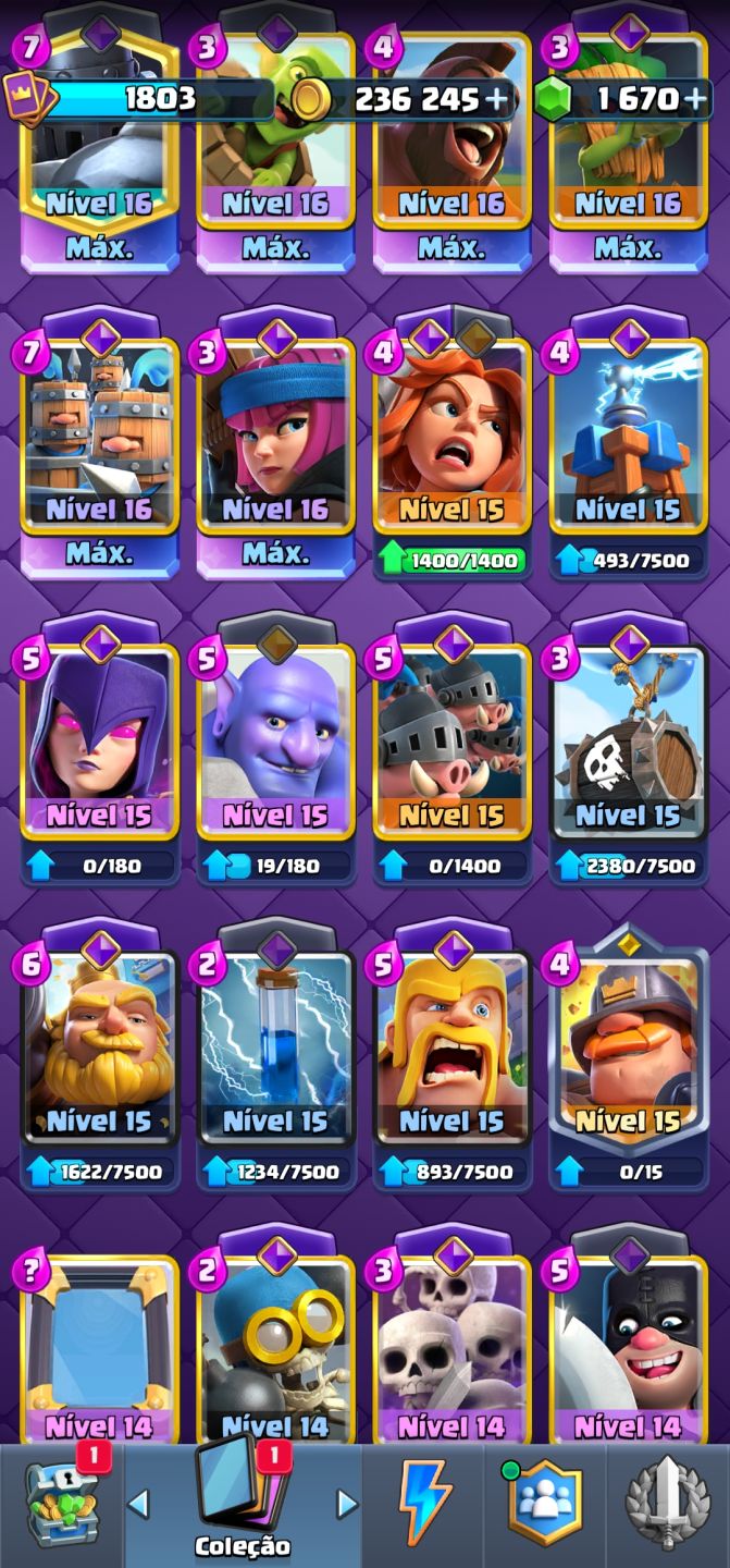 Conta Clash Royale
