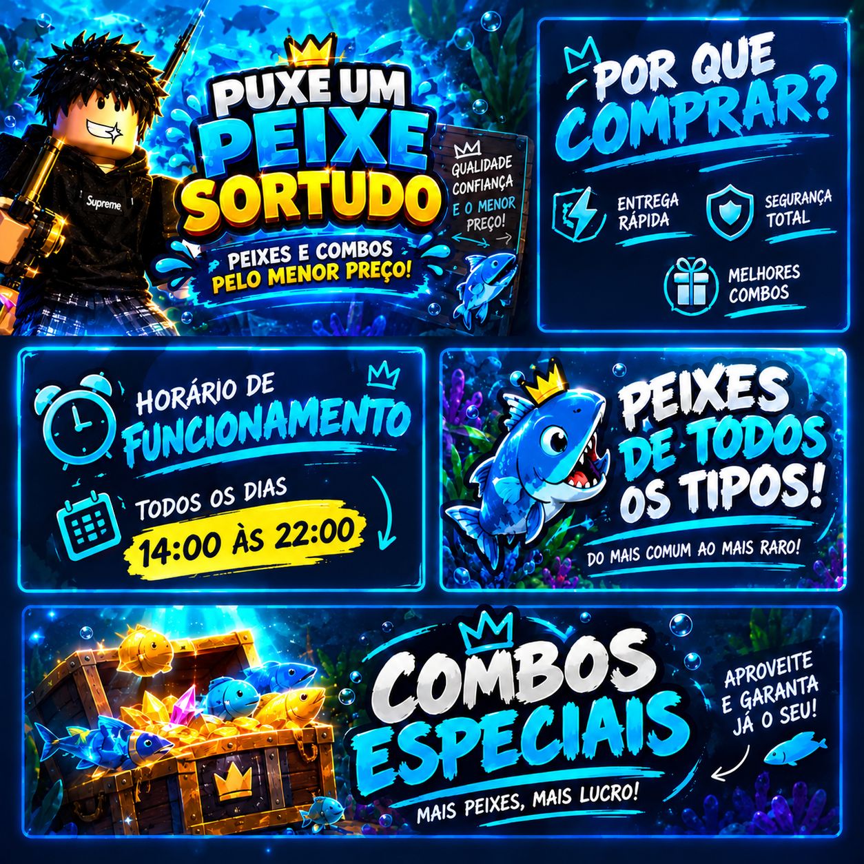 PUXE UM PEIXE SORTUDO | PEIXES + COMBOS PELO MENOR PREÇO!