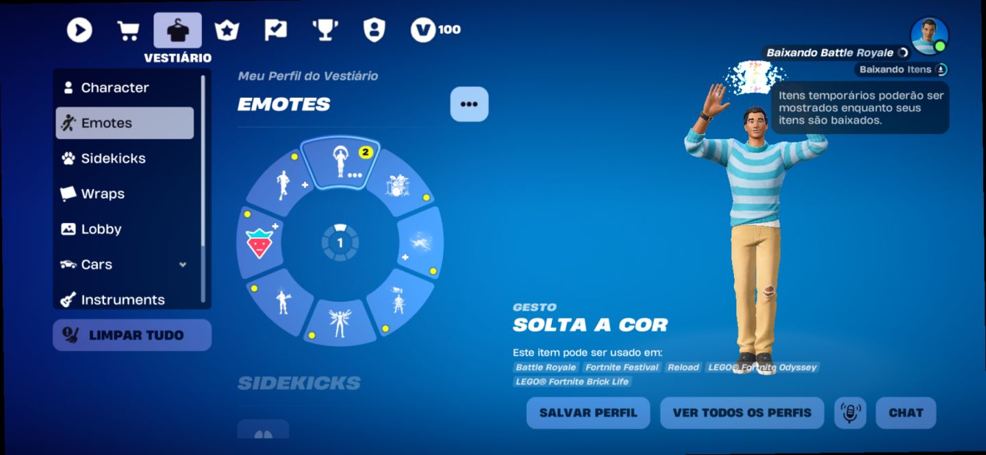 Conta de Fortinite, com 100 vbucks, e 3 skins