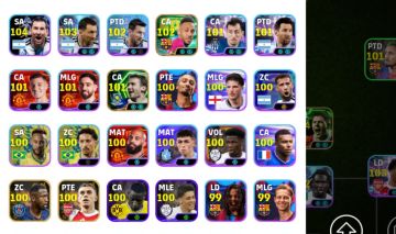 Conta eFootball Mobile força coletiva 3187 com jogadores 100+