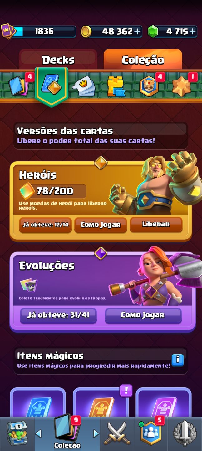 [ Promoção ] Conta de Clash Royale com Decks meta full 16