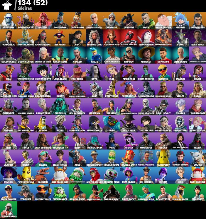 CONTA FORTNITE FULL TRYHARD 134 SKINS + CAMP LIBERADO + SEGURA + PROMOÇÃO!