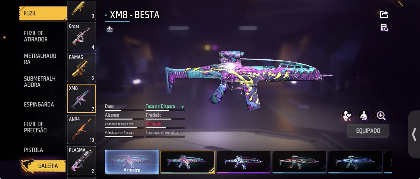 CONTA FREE FIRE [327 PEITAS] CONJUNTO DIABÃO | FULL ATT 2 DISPARO | SUPER FUSÃO