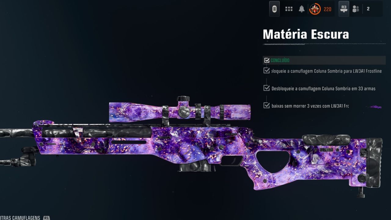 CONTA BO6 PRESTÍGIO MESTRE 220 - DARK MATTER E NÉBULA 33/33