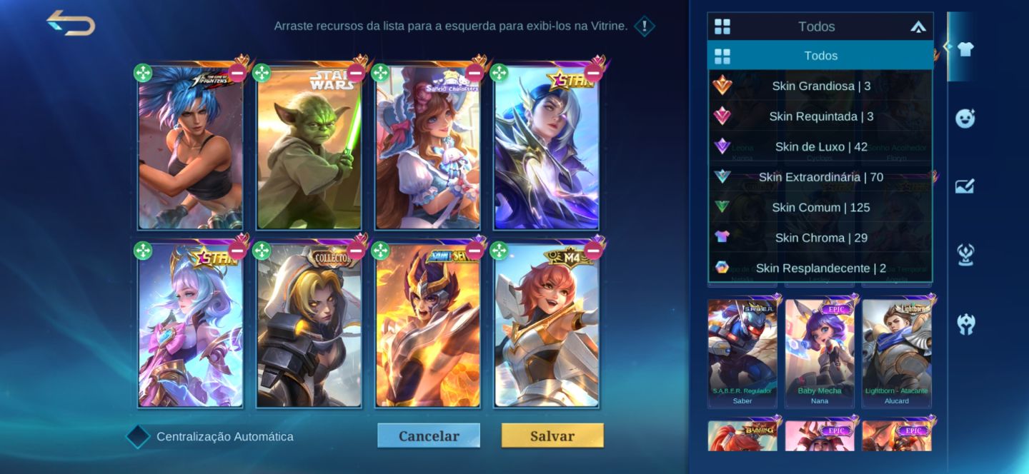 CONTA MLBB TOP | KOF, Star Wars, Collector, M4 + Dezenas de Skins Exclusivas!