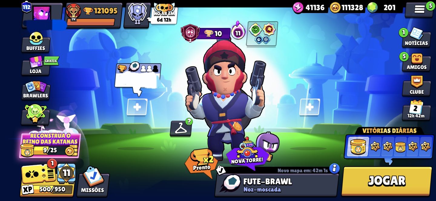 Conta do Brawl stars 121k troféus, todos os brawlers, hipers e buffies.