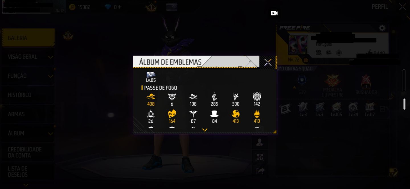 CONTA DE FREE FIRE UMP ARTE DA GUERRA