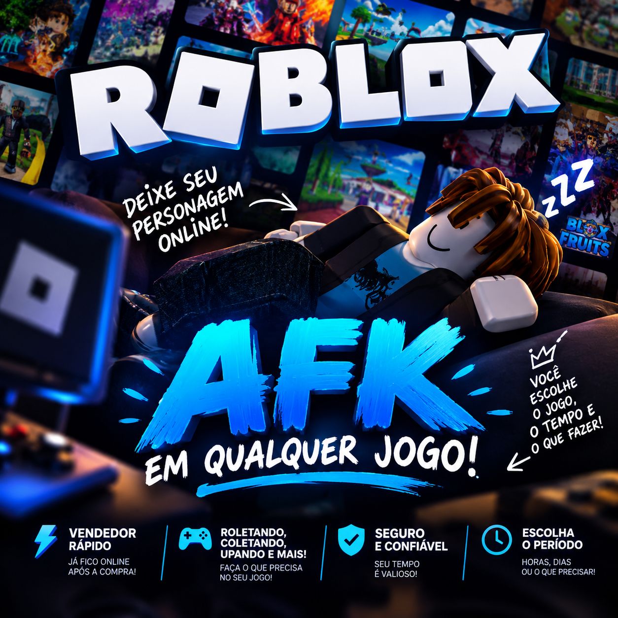 AFK em qualquer jogo do roblox