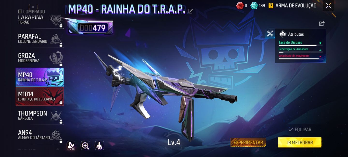 Conta de free FIRE gemada!