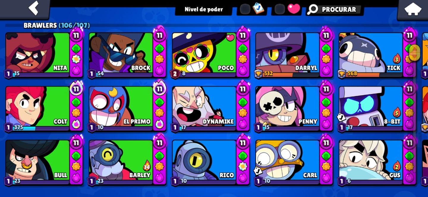 Conta de Brawl Stars | Full hypercarge | Pin matcherino | leia a descrição