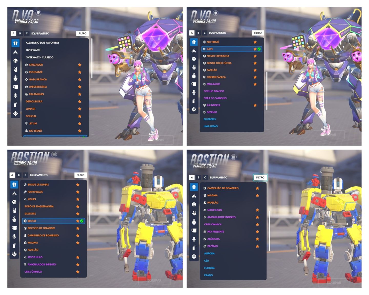 CONTA OVERWATCH | 720+ Skins (11 Miticas, 6 Golden Guns) | Collabs e Skins OWL