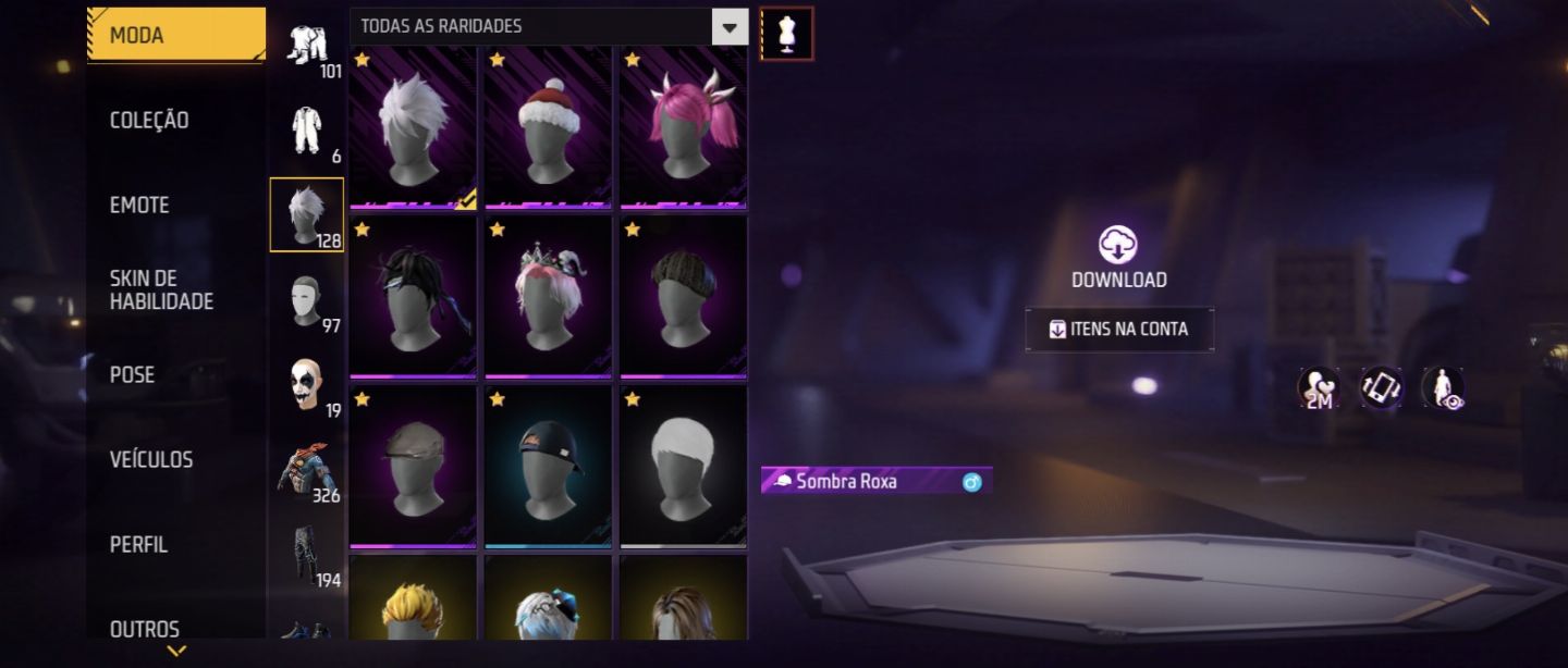 CONTA DE FF BRABA COM VARIAS SKINS