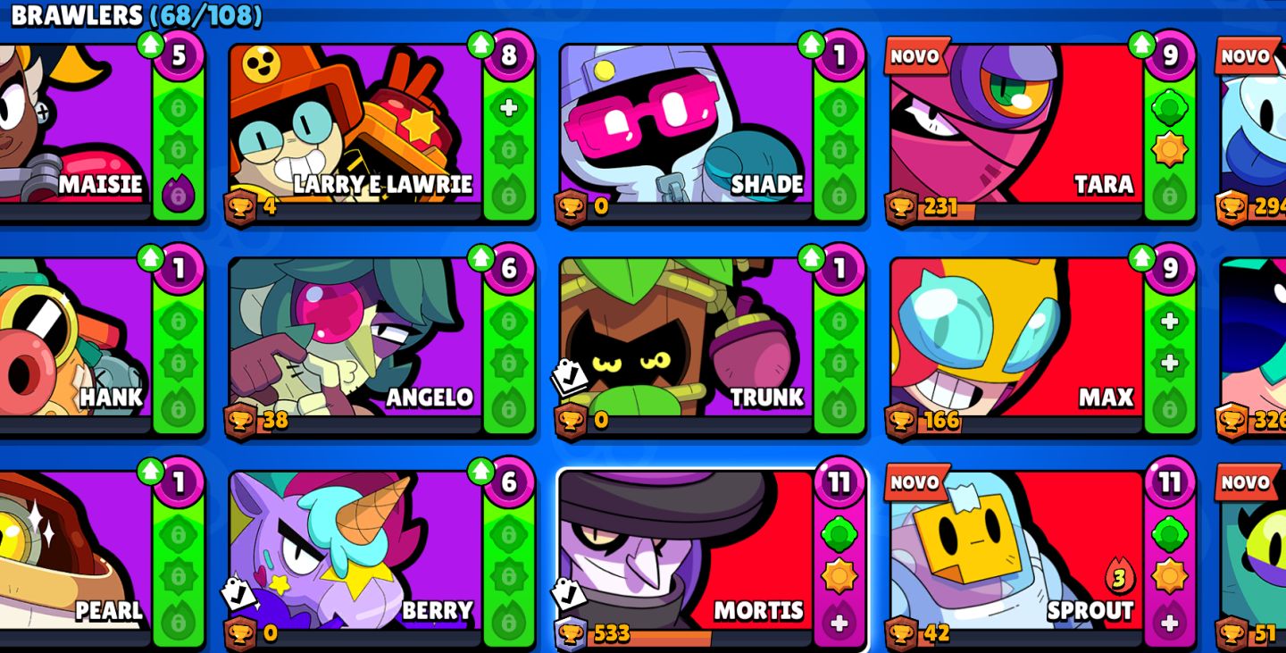 Conta Brawl Stars - 8,226 trophies 68 brawlers5 legendaries 19 mythics Baratinha