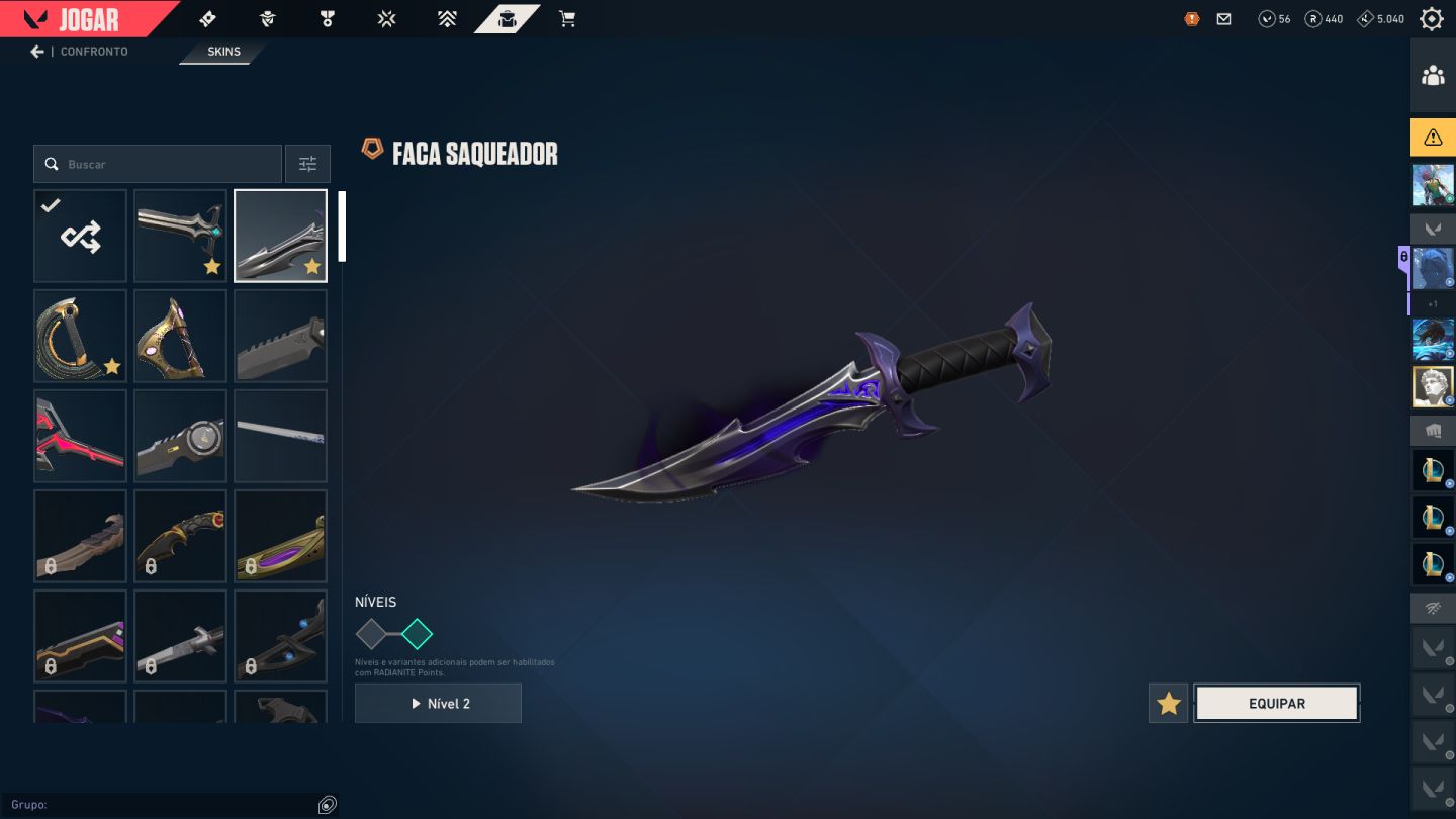 Conta valorant varias skins (LVL +200)