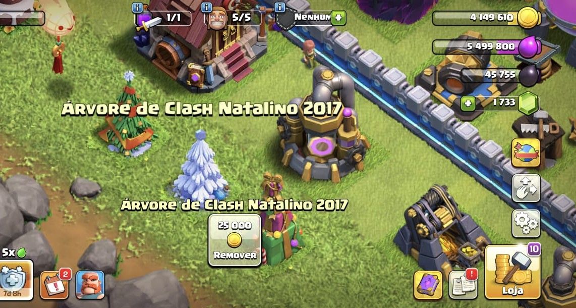 CONTA DE CLASH OF CLANS ANTIGA (2016) COM ARVORE DE NATAL DESSE ANO!!!