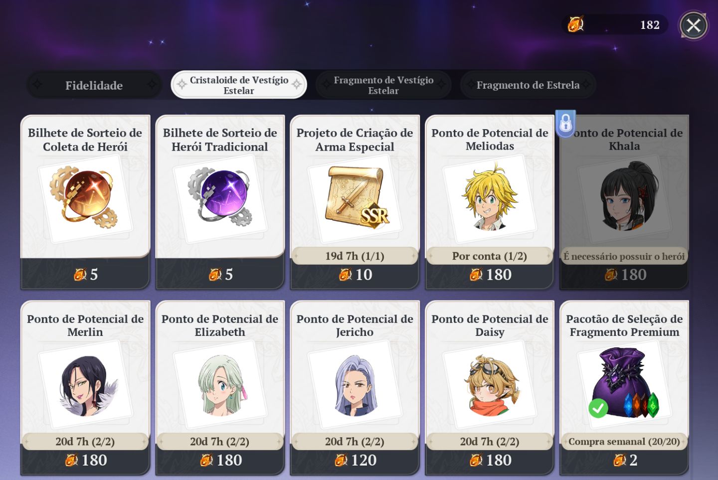 CONTA 7DS ORIGIN - Ban P7 e Meliodas P8 - End Game
