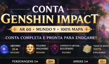 Genshin AR60 Endgame | Columbina, Skirk, Neffer, Lauma, Zibai, Flins | 100% Mapa