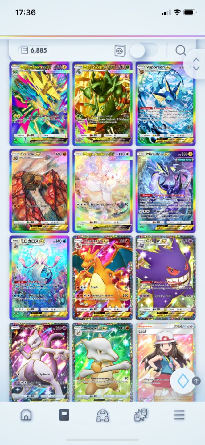 Conta pokemon tcg pocket level 56 com 7000 cartas