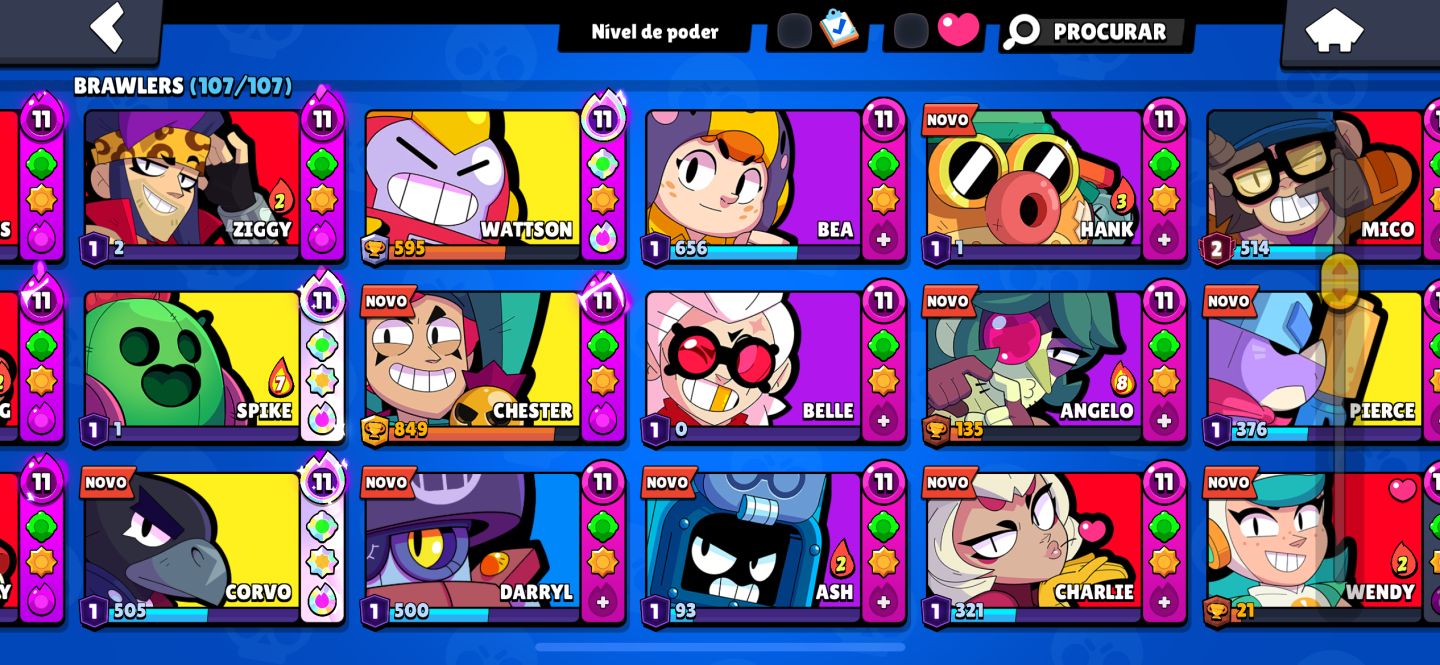 CONTA COM TODOS BRAWLERS LIBERADOS QUASE MESTRE 2 70K TROFEUS