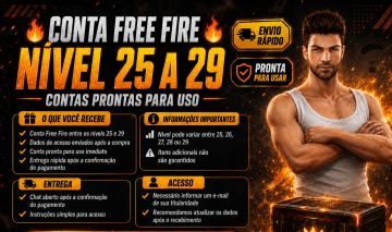 Contas Free Fire nivel 25 a 29