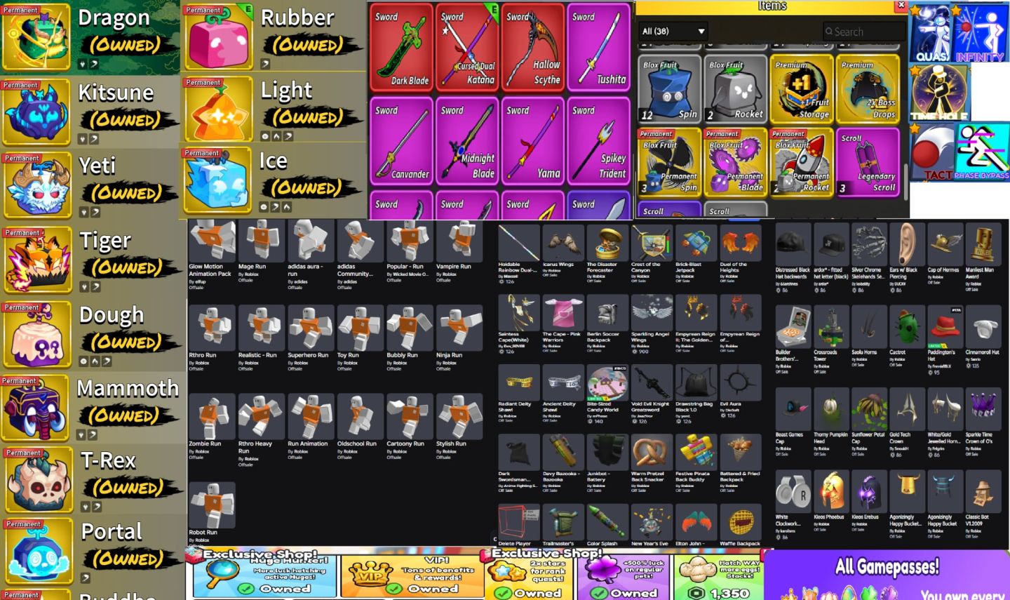 Conta blox fruits perfeita para main com diversas frutas permanentes