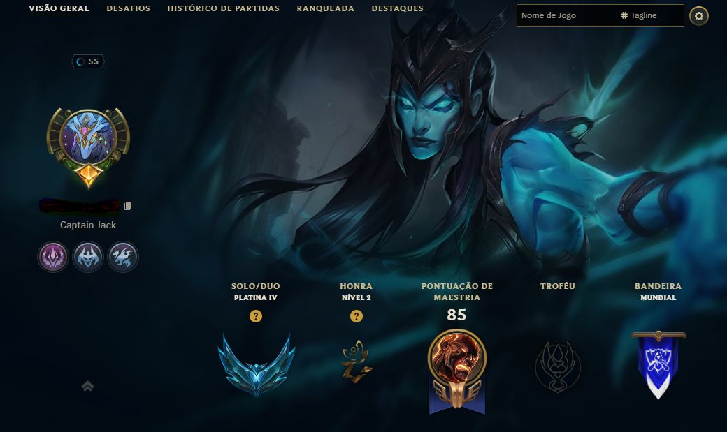 CONTA PRA SMURF LVL 55 - PLATINA 4 - 1 SKIN LENDARIA - 8 EPICAS MMR ALTO