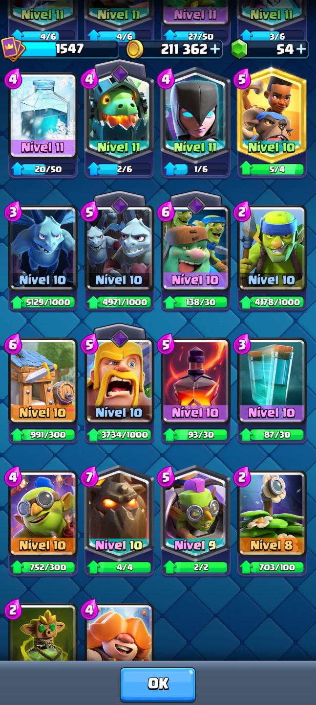 CONTA CLASH ROYALE TOP | 10.950 TROFÉUS MÁX. | GRANDE CAMPEÃO | 3 CARTAS NVL 16