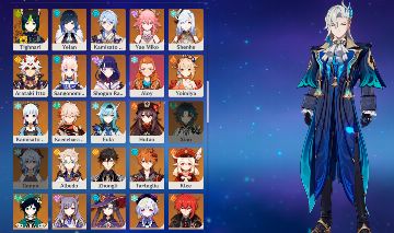 Conta Genshin Personagens e Armas 2020 - 2024